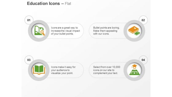 Books graduation ceremony ppt icons graphics