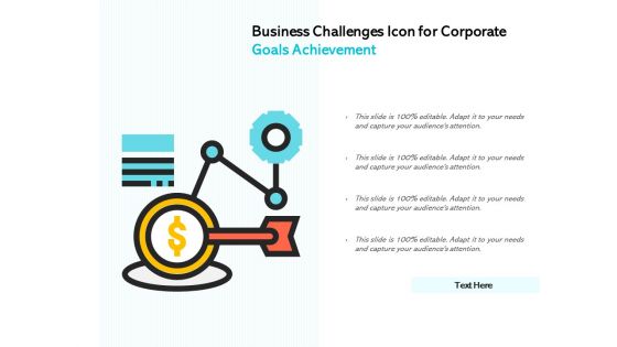Business challenges icon for corporate goals achievement