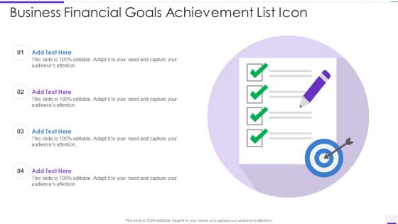 Business Financial Goals Achievement List Icon