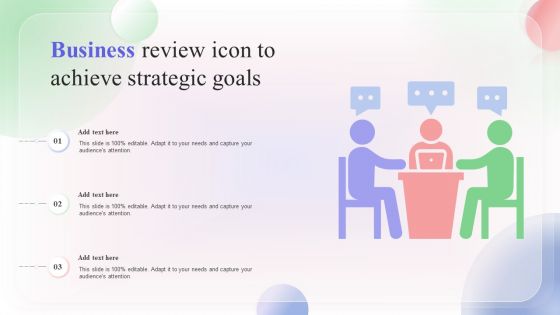 Business Review Icon To Achieve Strategic Goals