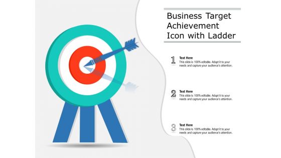 Business target achievement icon with ladder