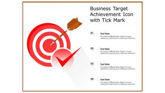 Business target achievement icon with tick mark