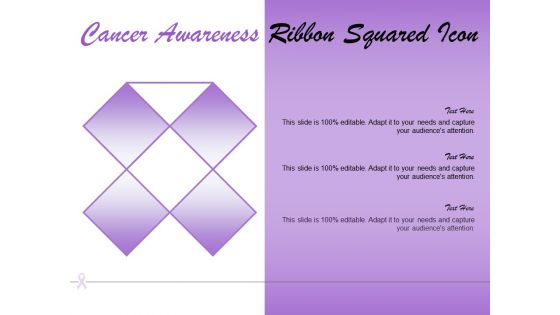 Cancer awareness ribbon squared icon