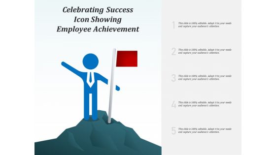 Celebrating success icon showing employee achievement