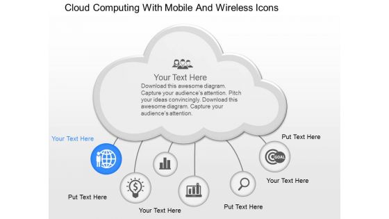 Cf cloud computing with mobile and wireless icons powerpoint template