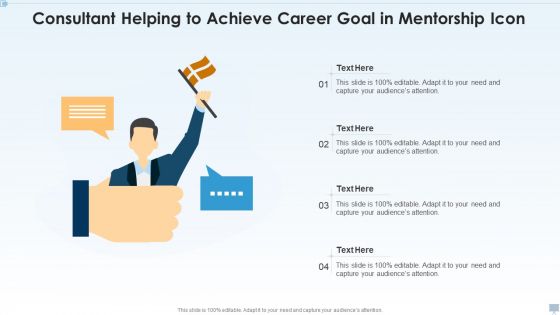 Consultant helping to achieve career goal in mentorship icon