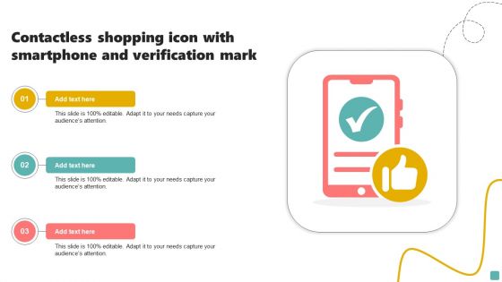 Contactless Shopping Icon With Smartphone And Verification Mark
