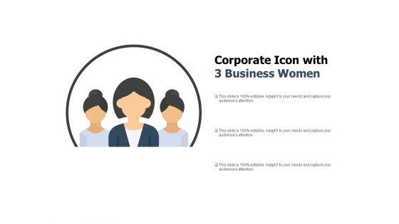 Corporate icon with 3 business women