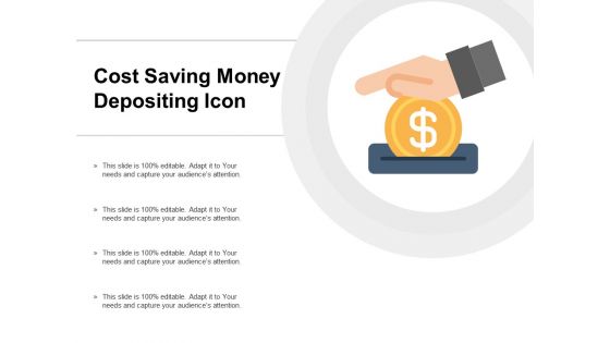 Cost saving money depositing icon