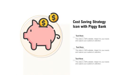 Cost saving strategy icon with piggy bank