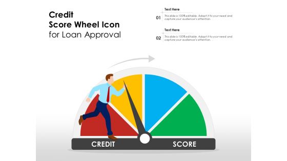 Credit score wheel icon for loan approval