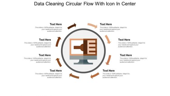 Data cleaning circular flow with icon in center
