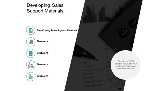 Developing sales support materials ppt powerpoint presentation model icon cpb