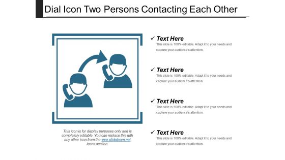Dial icon two persons contacting each other