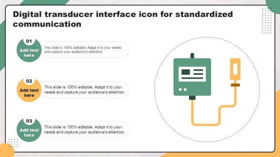 Digital Transducer Interface Icon For Standardized Communication Ppt Template