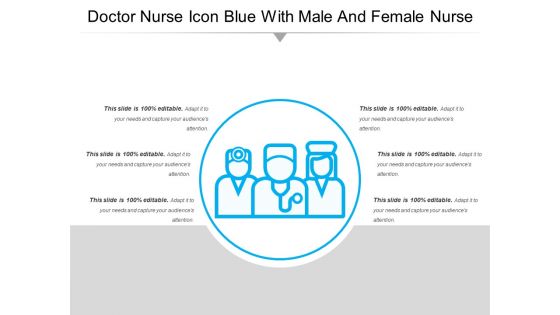Doctor nurse icon blue with male and female nurse