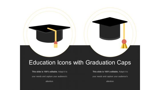 Education icons with graduation caps