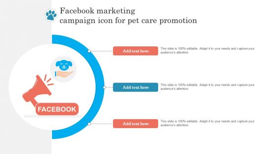Facebook Marketing Campaign Icon For Pet Care Promotion