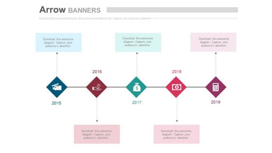 five_staged_linear_banner_financial_icons_powerpoint_slides_Slide01