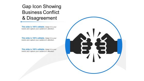 Gap icon showing business conflict and disagreement