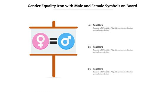 Gender equality icon with male and female symbols on board