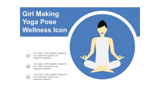 Girl making yoga pose wellness icon
