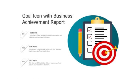 Goal icon with business achievement report