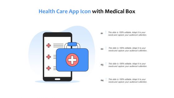 Health care app icon with medical box