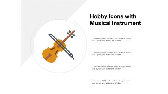 Hobby icons with musical instrument