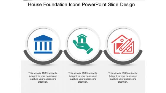 House foundation icons powerpoint slide design