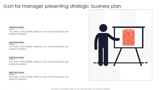 Icon For Manager Presenting Strategic Business Plan