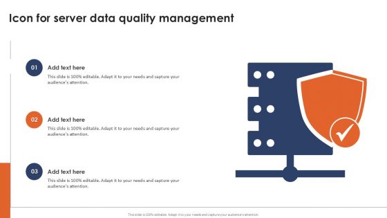 Icon For Server Data Quality Management Ppt PowerPoint