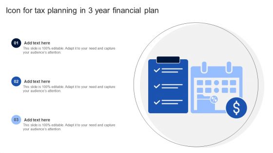 Icon For Tax Planning In 3 Year Financial Plan