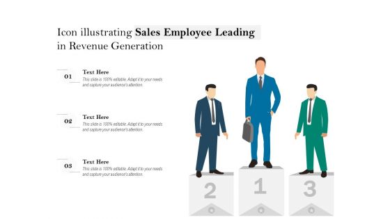 Icon illustrating sales employee leading in revenue generation
