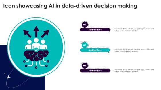 Icon Showcasing Ai In Data Driven Decision Making Ppt Presentation