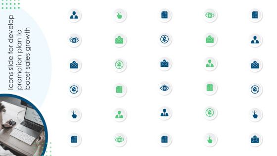 Icons Slide For Develop Promotion Plan To Boost Sales Growth