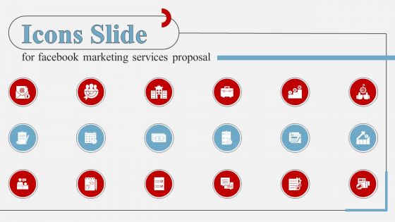 Icons Slide For Facebook Marketing Services Proposal