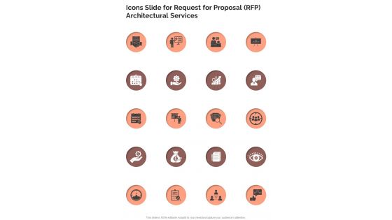Icons Slide For Request For Proposal Rfp Architectural Services One Pager Sample Example Document Slide01
