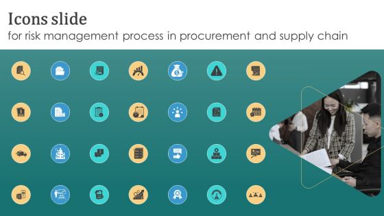 Icons Slide For Risk Management Process In Procurement And Supply Chain
