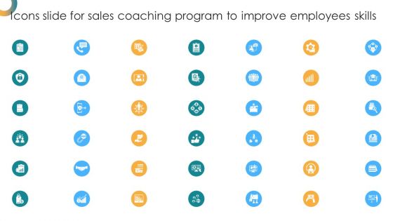 Icons Slide For Sales Coaching Program To Improve Employees Skills SA SS