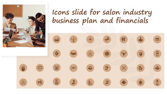 Icons Slide For Salon Industry Business Plan And Financials BP SS