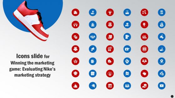 Icons Slide For Winning The Marketing Game Evaluating Nikes Marketing Strategy Strategy SS V