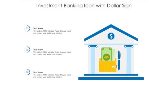 Investment banking icon with dollar sign