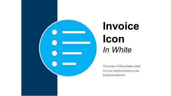 Invoice icon in white good ppt example