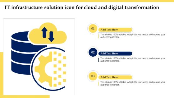 It Infrastructure Solution Icon For Cloud And Digital Transformation