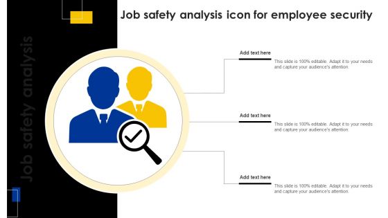 Job Safety Analysis Icon For Employee Security
