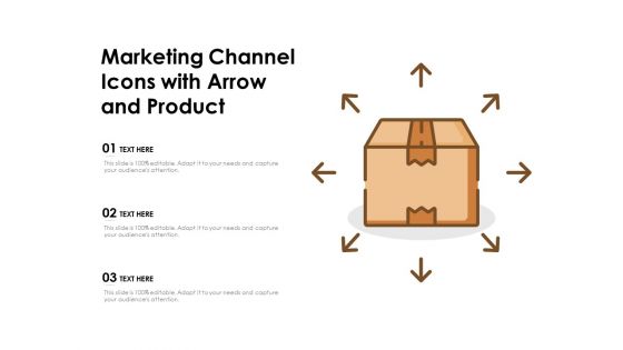 Marketing channel icons with arrow and product
