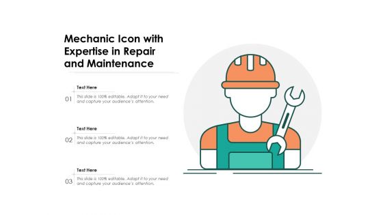 Mechanic icon with expertise in repair and maintenance