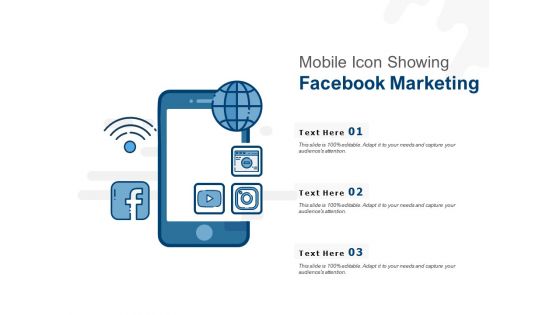 Mobile icon showing facebook marketing