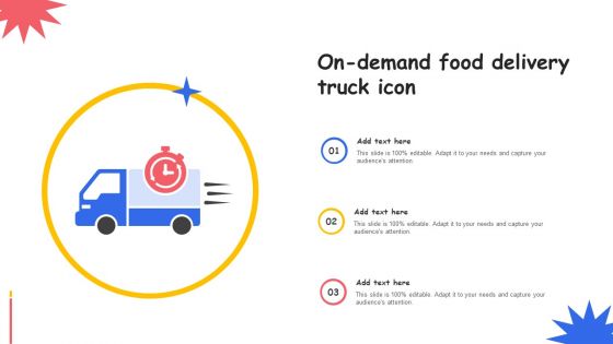 On Demand Food Delivery Truck Icon